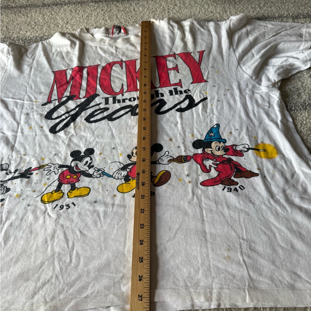 Vintage 1990s Mickey Mouse Through The Years Cartoon White Men’s T-Shirt SZ XL - Picture 13 of 16